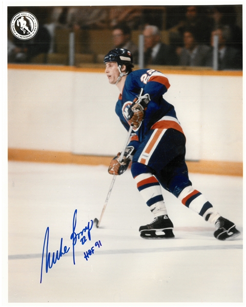 Mike Bossy Autographed 8x10 Photo w/ HOF