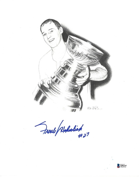 Frank Mahovlich Autographed Original 11x14 Pencil Drawing
