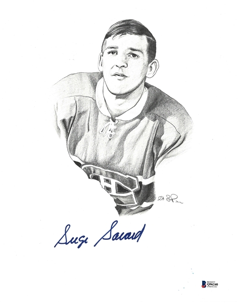Serge Savard Autographed Original 11x14 Pencil Drawing