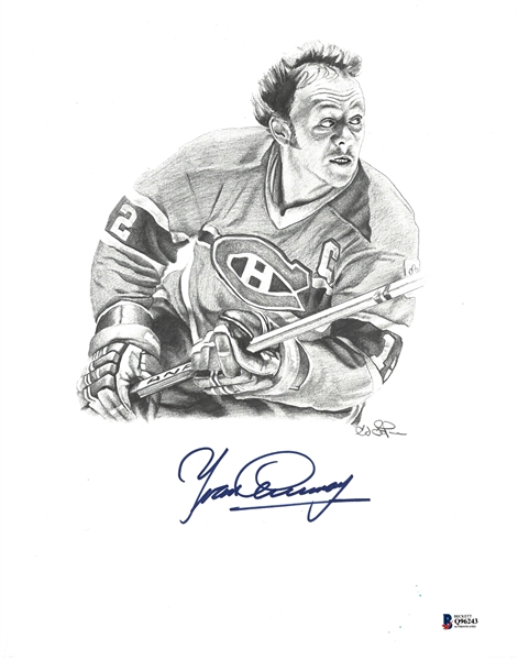 Yvan Cournoyer Autographed Original 11x14 Pencil Drawing
