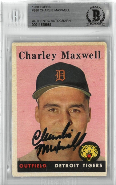Charlie Maxwell Autographed 1958 Topps Card