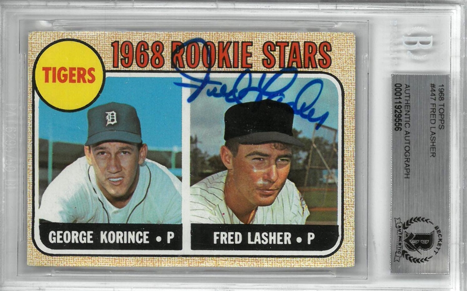 Fred Lasher Autographed 1968 Topps Card