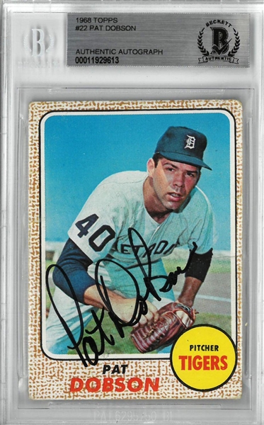 Pat Dobson Autographed 1968 Topps Card