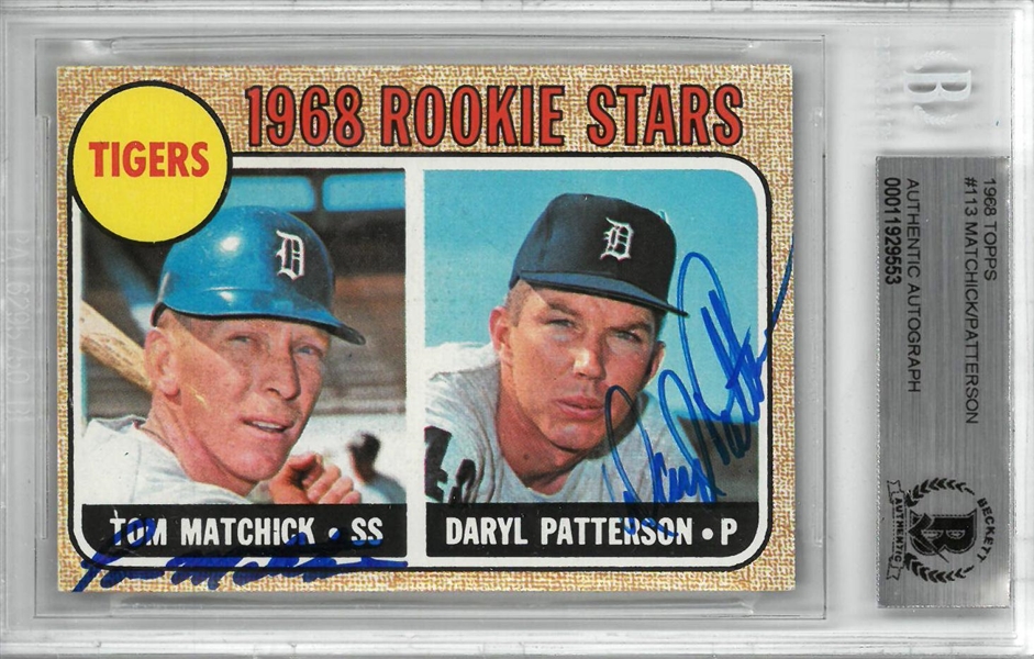 Tom Matchick & Daryl Patterson Autographed 1968 Topps Card