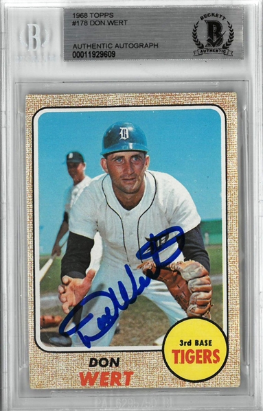 Don Wert Autographed 1968 Topps Card