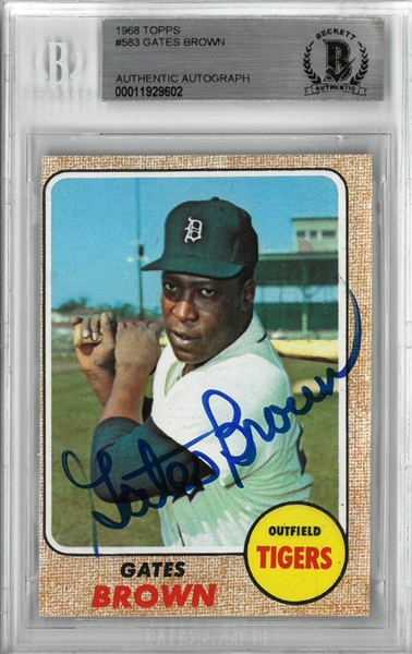 Gates Brown Autographed 1968 Topps Card