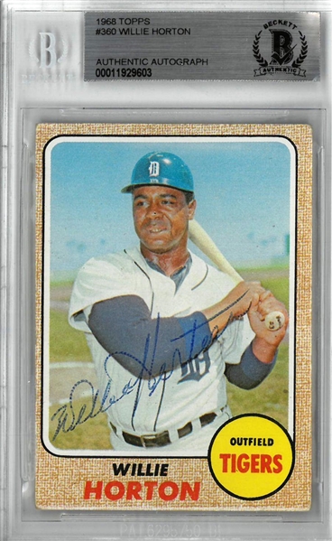 Willie Horton Autographed 1968 Topps Card