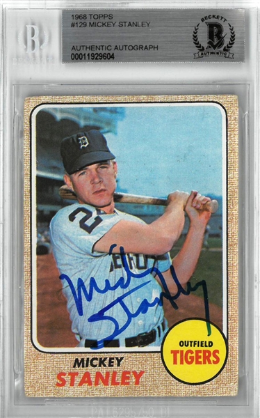 Mickey Stanley Autographed 1968 Topps Card