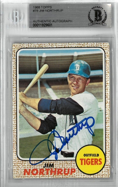 Jim Northrup Autographed 1968 Topps Card