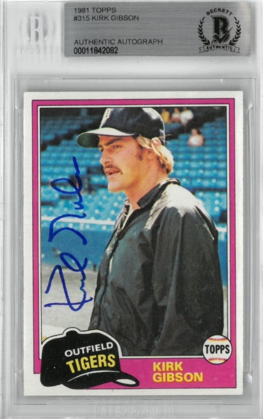 Kirk Gibson Autographed 1981 Topps Rookie Card