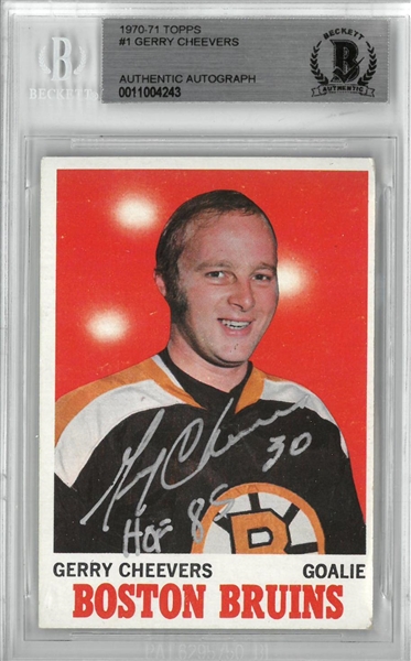 Gerry Cheevers Autographed 1970/71 Topps Card