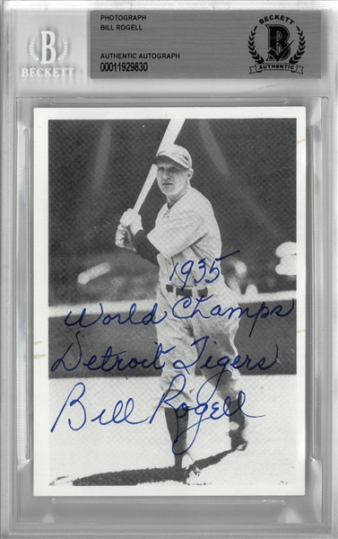 Billy Rogell Autographed 4x6 Photo