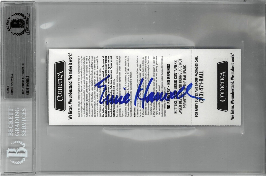 Ernie Harwell Autographed Ticket