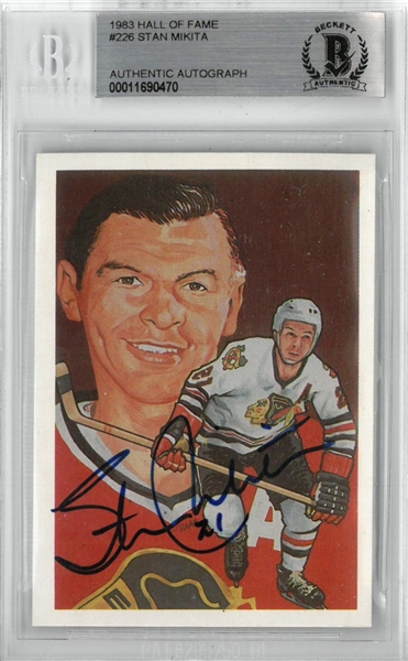 Stan Mikita Autographed 1983 Cartophilium Hockey Hall of Fame Card