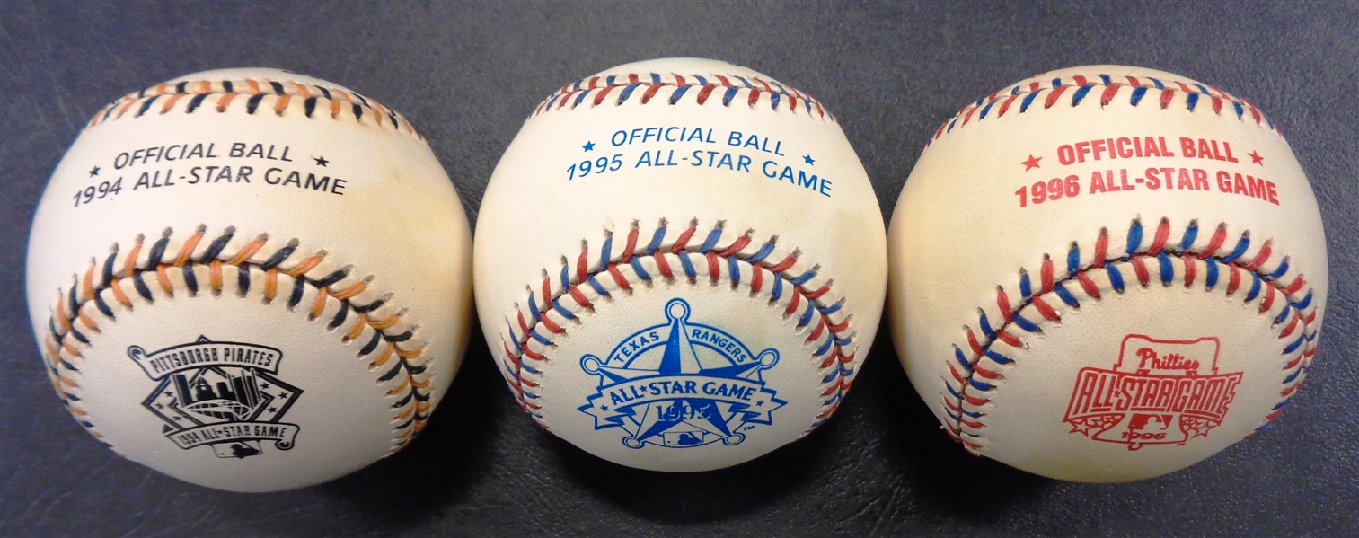 1994, 1995, 1996 All Star Game Baseballs