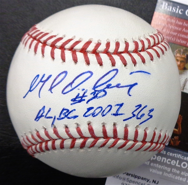 Magglio Ordonez Autographed Baseball w/ 2001 ALBC