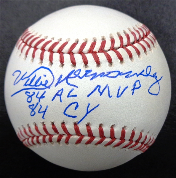 Willie Hernandez Autographed Baseball w/ 84 AL MVP & 84 CY