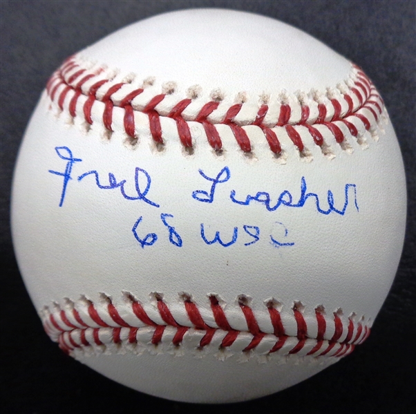 Fred Lasher Autographed Baseball w/ 68 WSC
