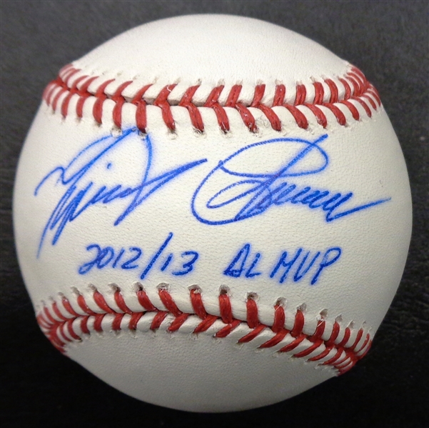 Miguel Cabrera Autographed Baseball w/ 2012/13 AL MVP