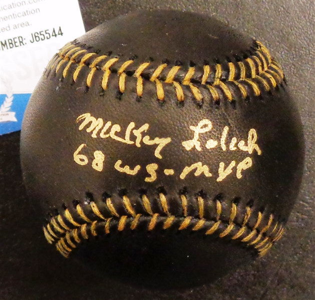 Mickey Lolich Autographed Black Baseball w/ 68 WS MVP