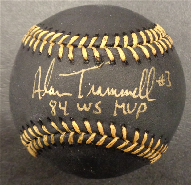 Alan Trammell Autographed Black Baseball w/ 84 WS MVP