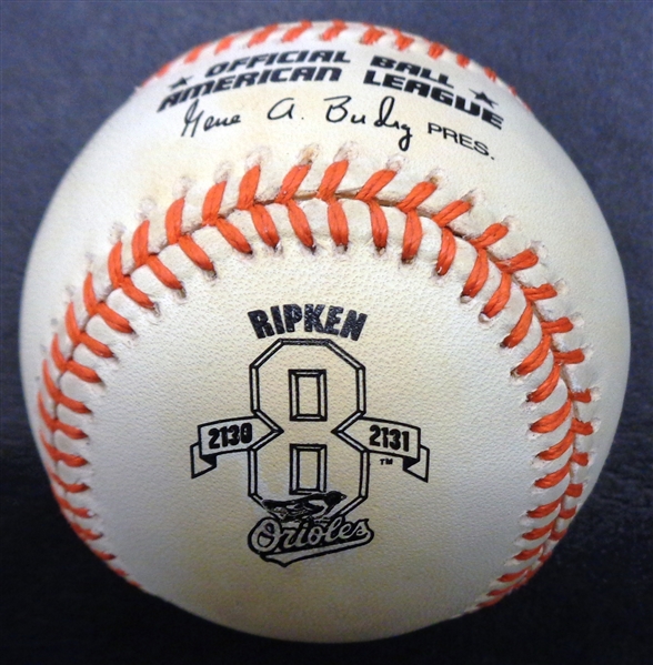 Cal Ripken, Jr. Commemorative Streak Baseball