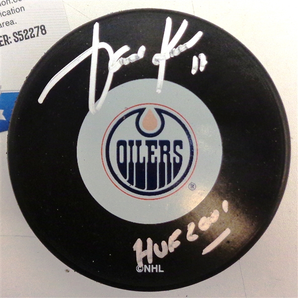 Jari Kurri Autographed Oilers Puck w/ HOF