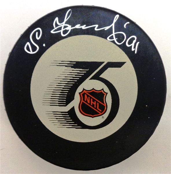 Sergei Fedorov Autographed NHL 75th Game Puck 