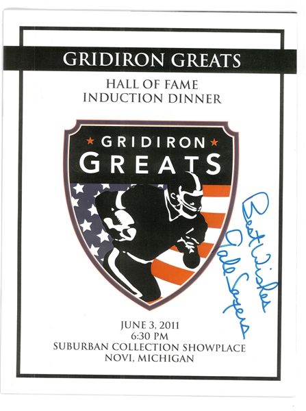 Gale Sayers Autographed Gridiron Greats Dinner Program