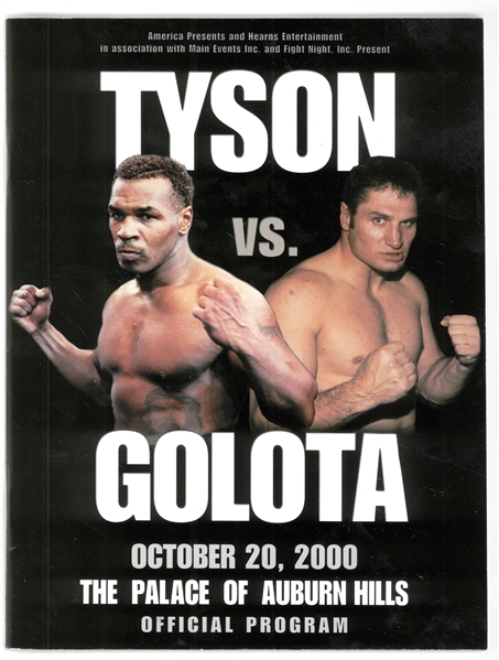 Mike Tyson vs Andrew Golota Original 2000 Detroit Fight Program