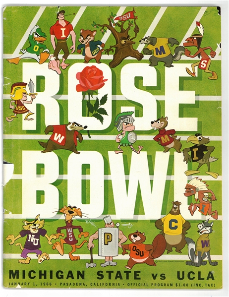 1966 MSU vs UCLA Rose Bowl Program