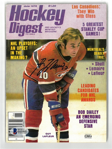Guy Lafleur Autographed 1978 Hockey Digest
