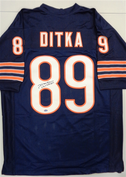 Mike Ditka Signed Navy Custom Throwback Jersey