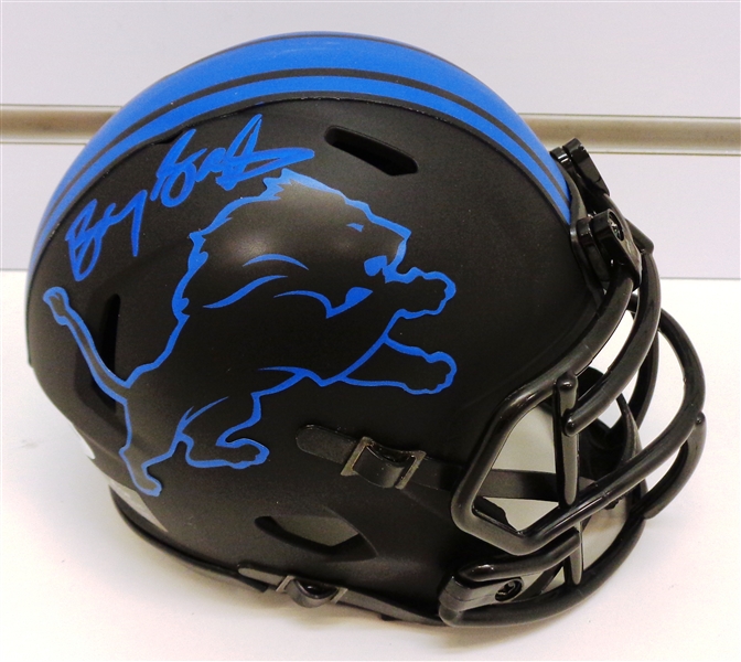 Barry Sanders Autographed Detroit Lions Eclipse 2020 Mini Helmet