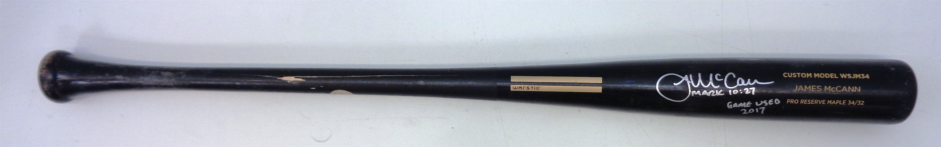 James McCann Game Used & Signed Bat from 2017