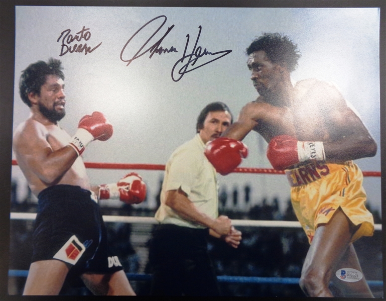 Roberto Duran & Tommy Hearns Autographed 16x20 Photo