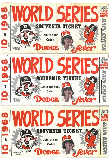 Detroit Tigers 1968 World Series Dodge Bumper Stickers