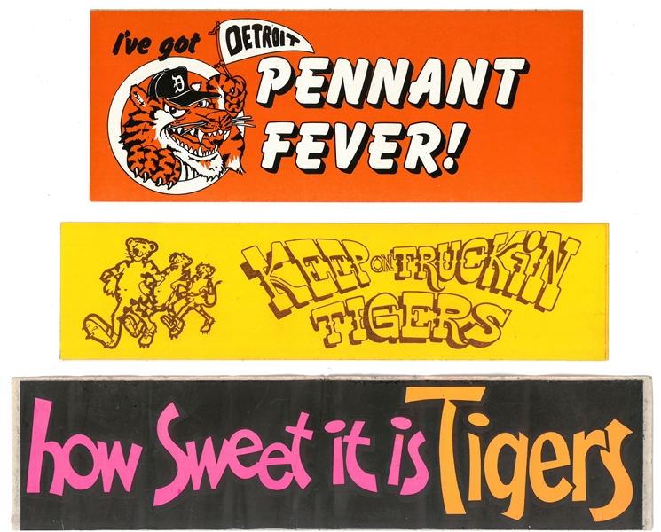 Detroit Tigers Vintage Bumper Sticker Lot of 3
