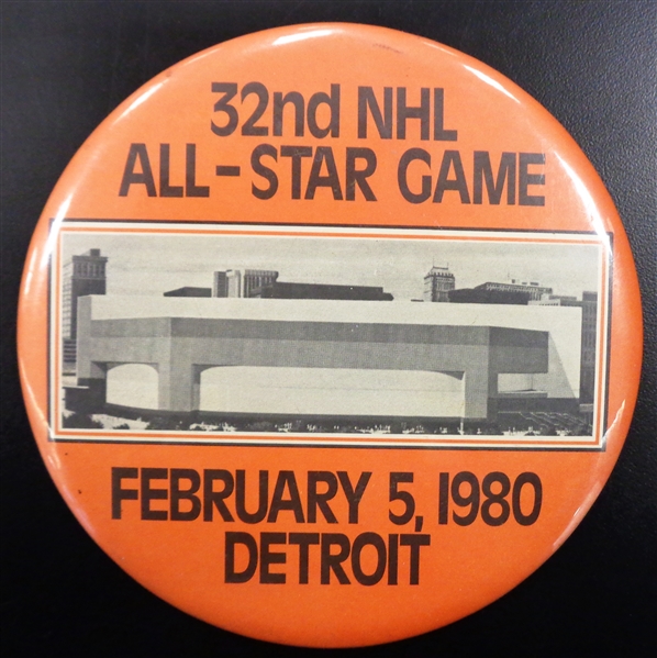 1980 NHL All Star Game 6" Button - Joe Louis in Detroit
