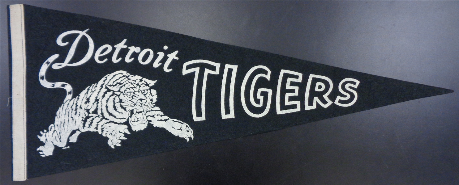 Detroit Tigers 1950s Black Pennant