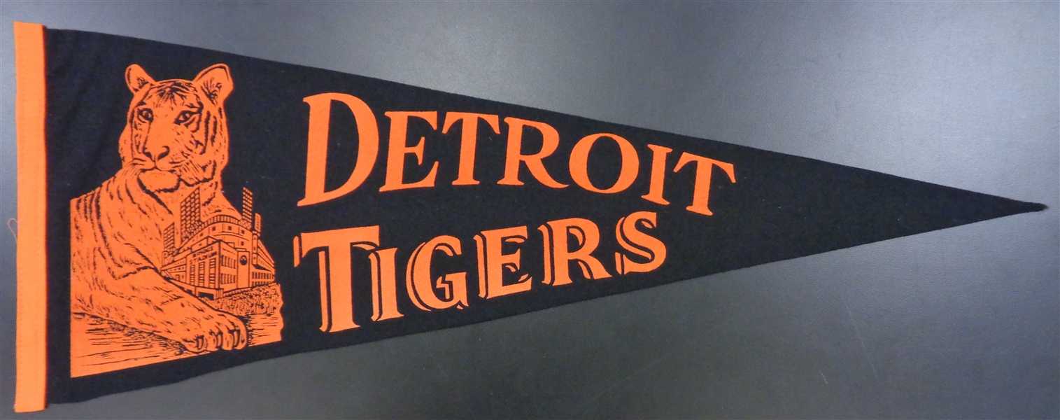 Detroit Tigers 1950s Briggs Stadium Pennant