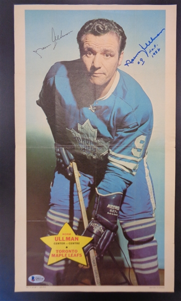 Norm Ullman Autographed 1971 OPC Hockey Poster