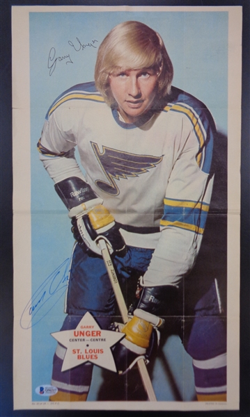 Garry Unger Autographed 1971 OPC Hockey Poster
