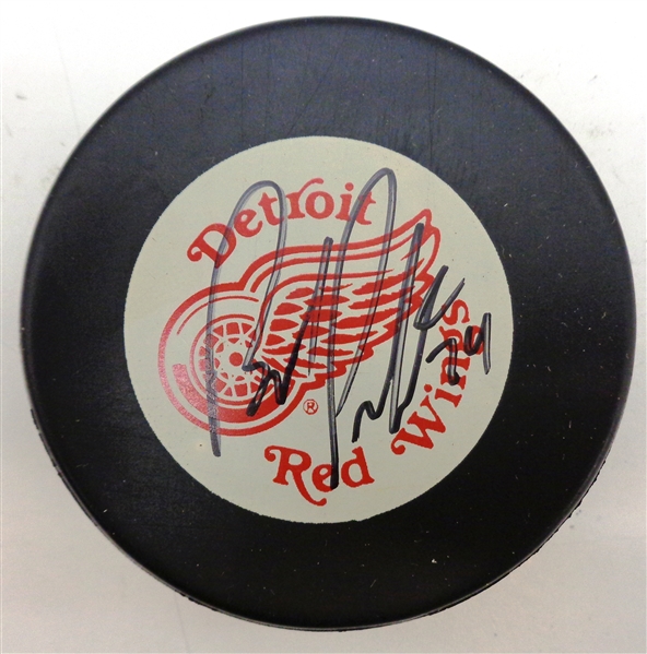 Bob Probert Autographed Red Wings Puck