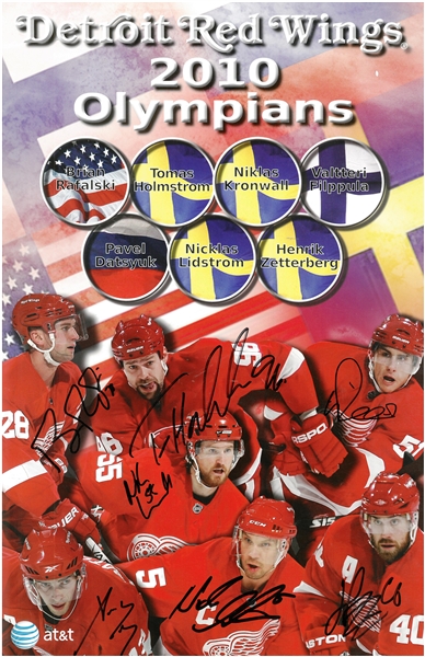 Red Wings 2010 Olympians 11x17 Signed by 7