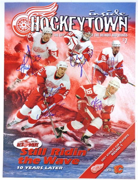 Red Wings "Riding the Wave 13x18 Poster Signed by 5