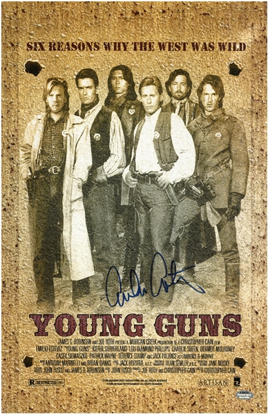 Emilio Estevez Autographed 11x17 Young Guns Poster
