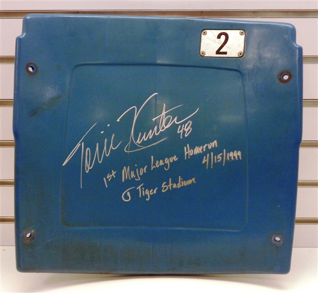 Torii Hunter Autographed Tiger Stadium Seatback Inscribed "1st MLB HR"