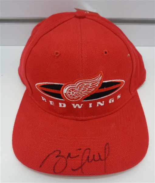 Brett Hull Autographed Red Wings Hat