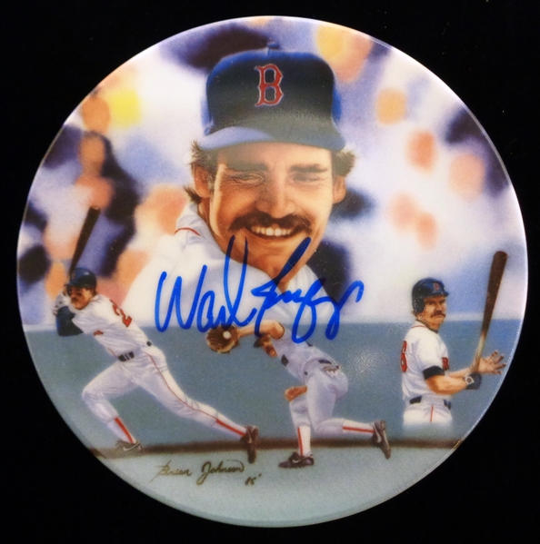 Wade Boggs Autographed 3.5" Plate